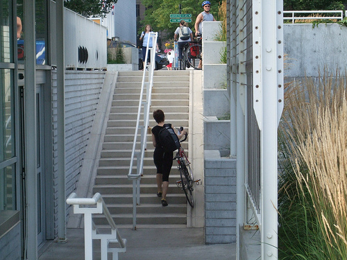 Bike channel stairs example from Chicago