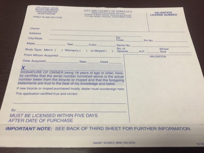 How To Register Your Bike Hawaii Bicycling League